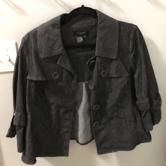 Adorable cropped dark denim jacket Medium - Picture 3 of 6